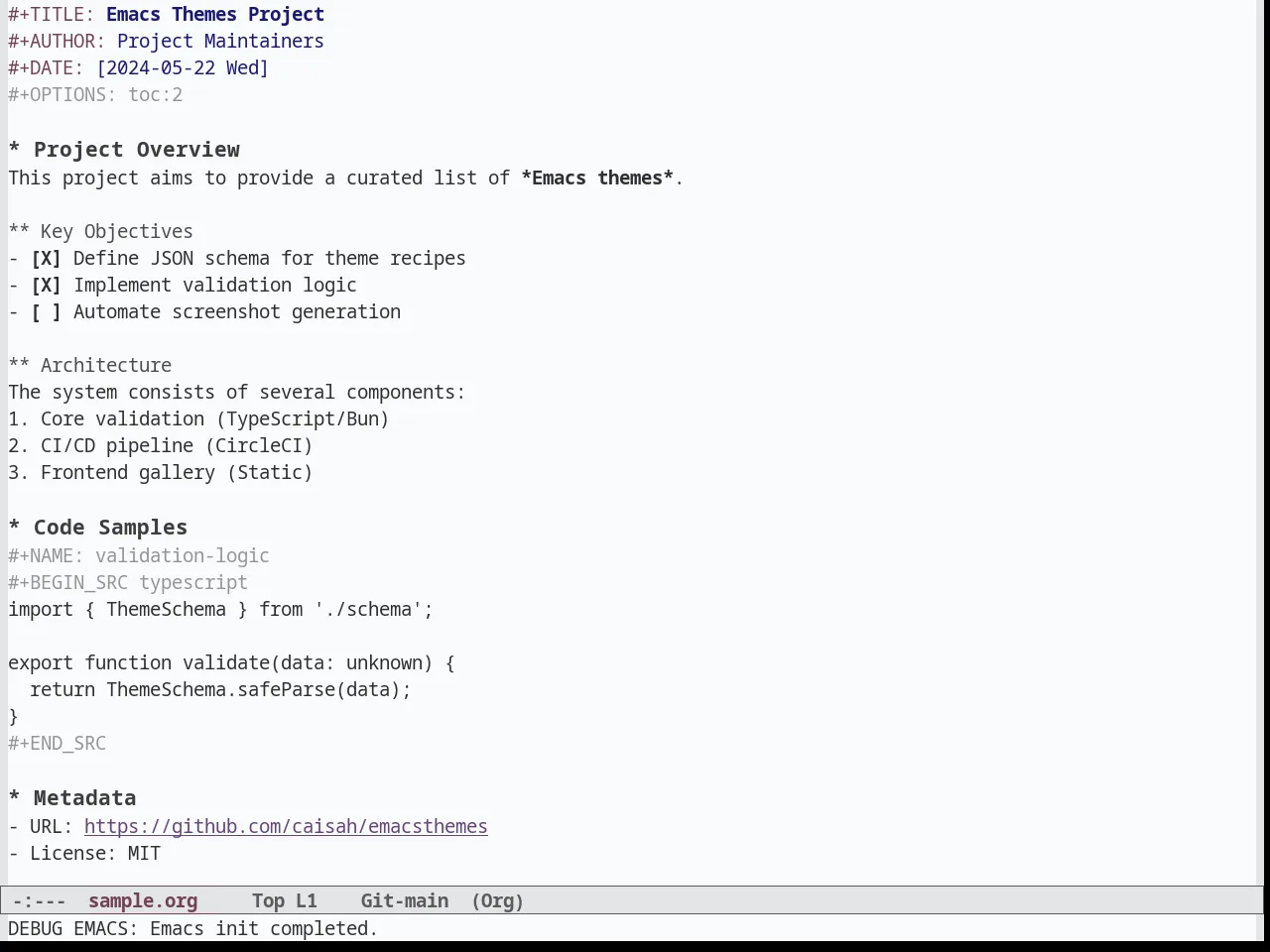 Greymatters Theme in org-mode