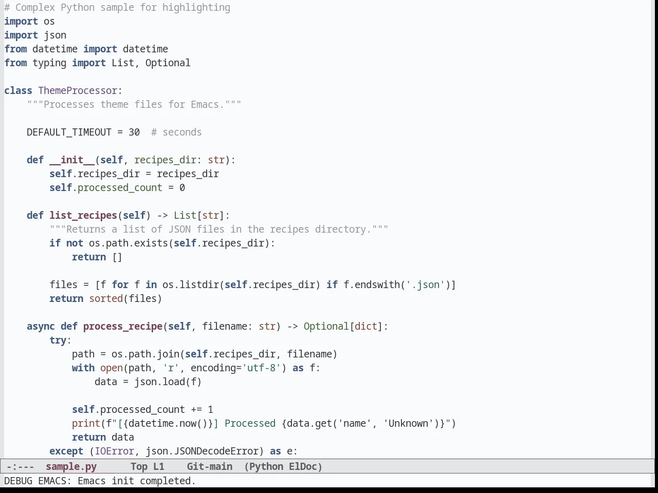 Greymatters Theme in python-mode