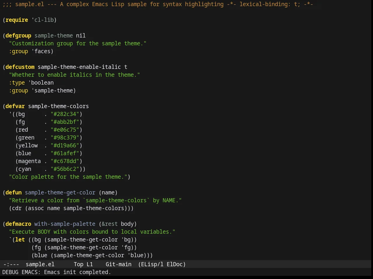 Gruber Darker Theme in emacs-lisp-mode