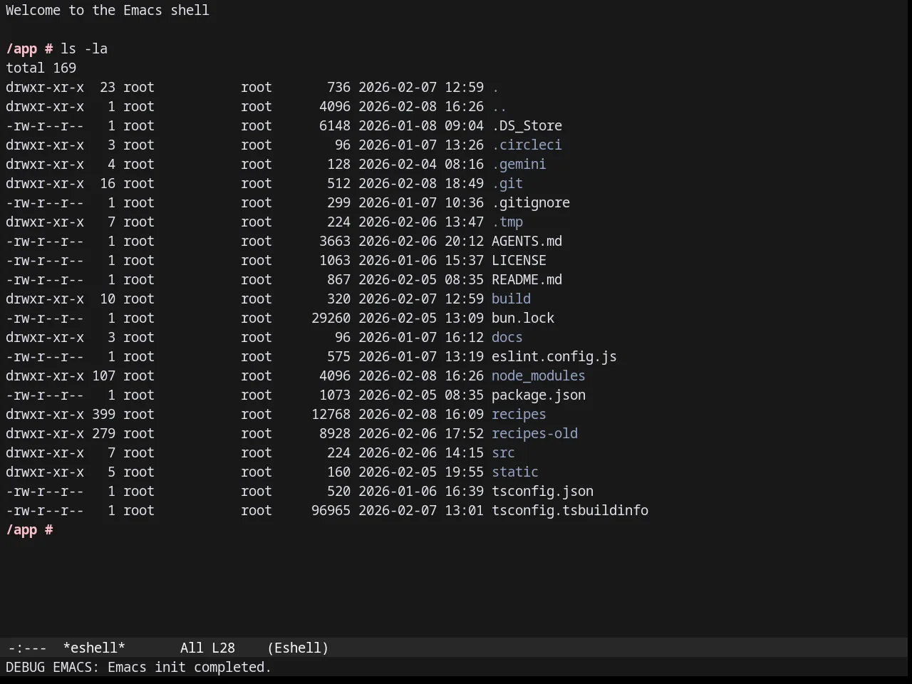 Gruber Darker Theme in eshell