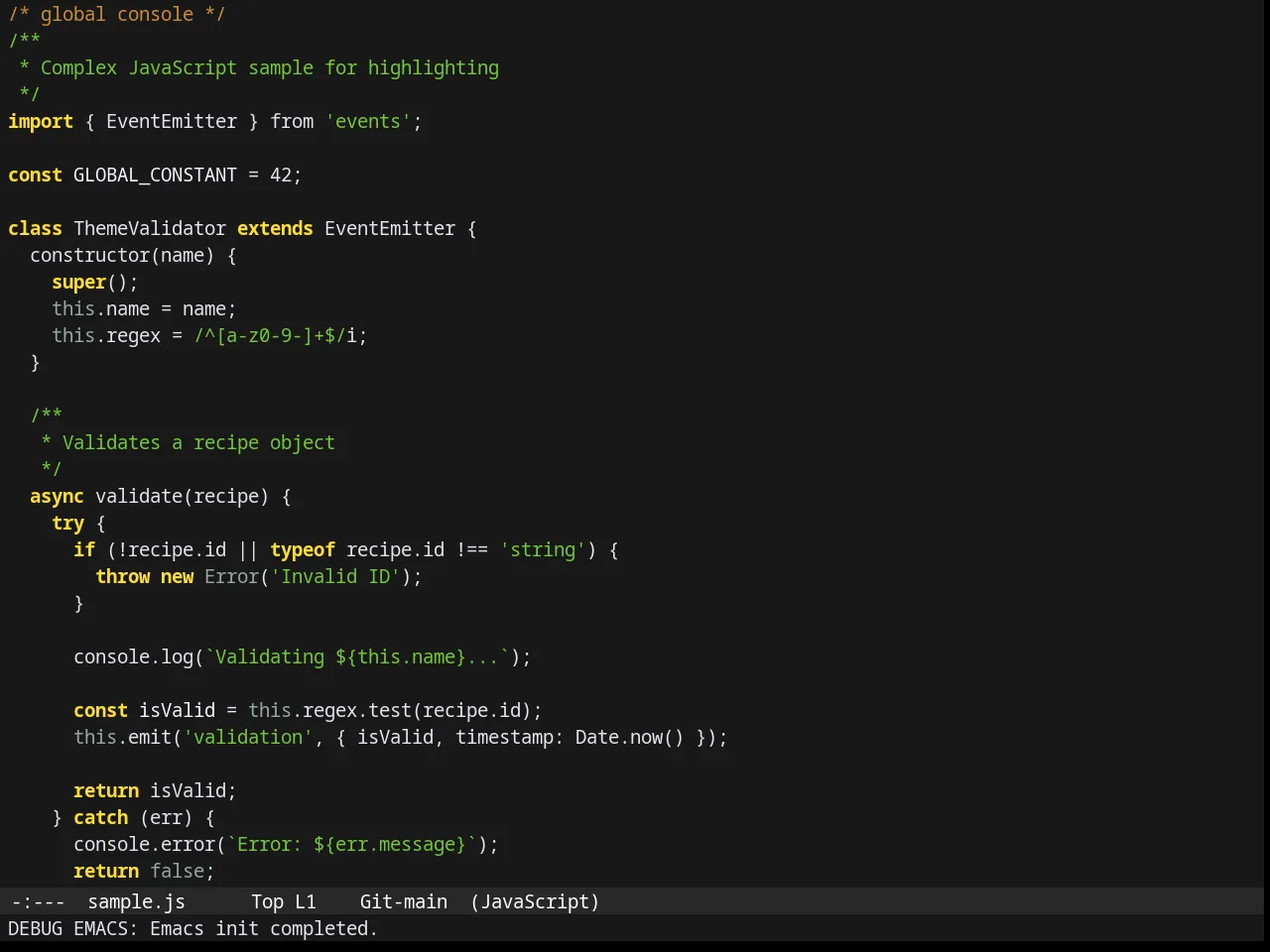 Gruber Darker Theme in javascript-mode