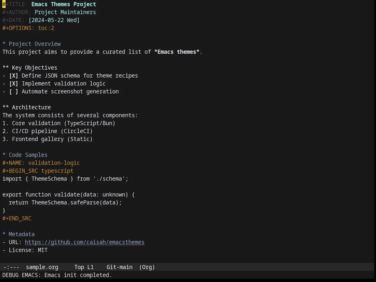 Gruber Darker Theme in org-mode