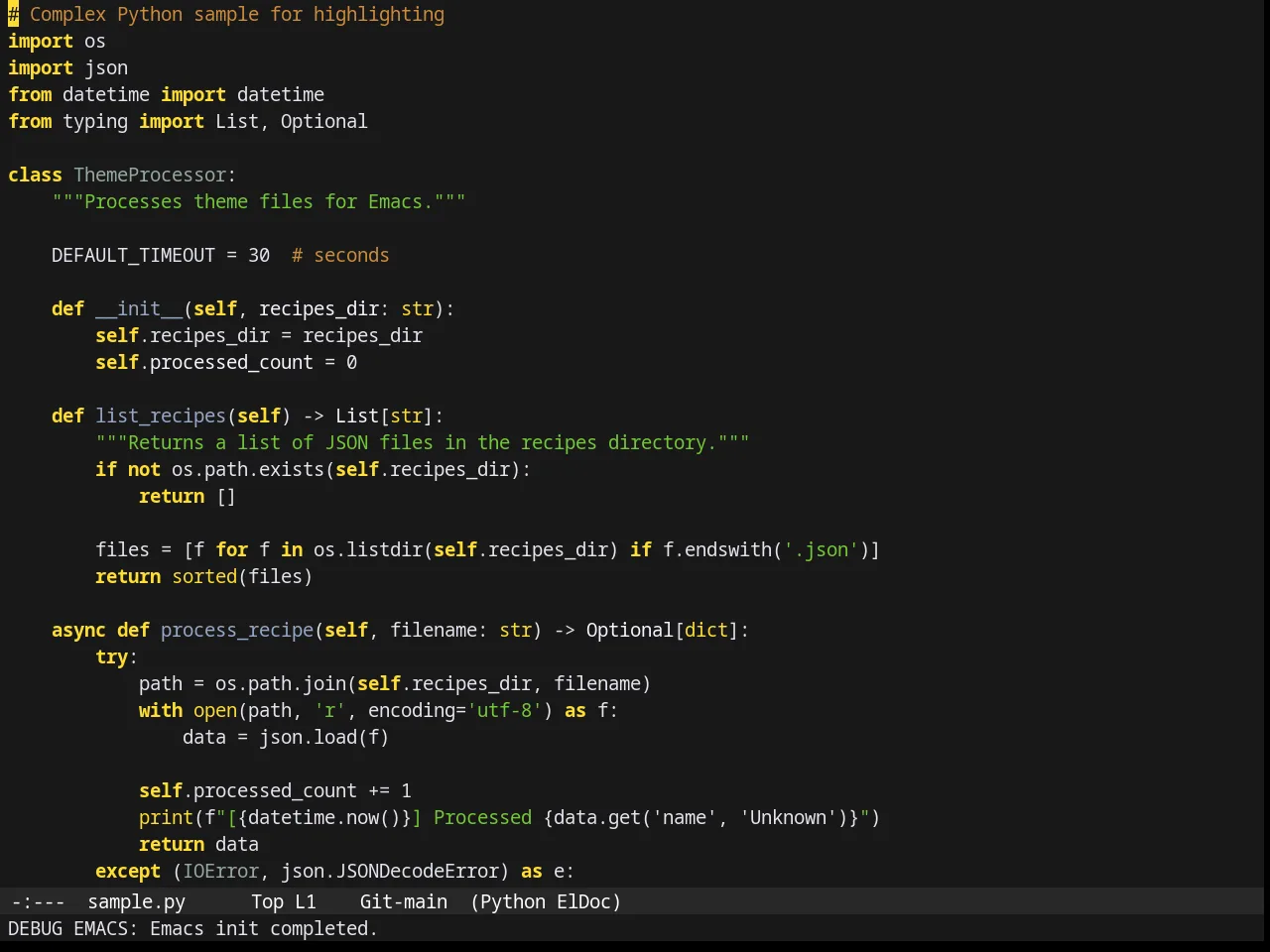 Gruber Darker Theme in python-mode