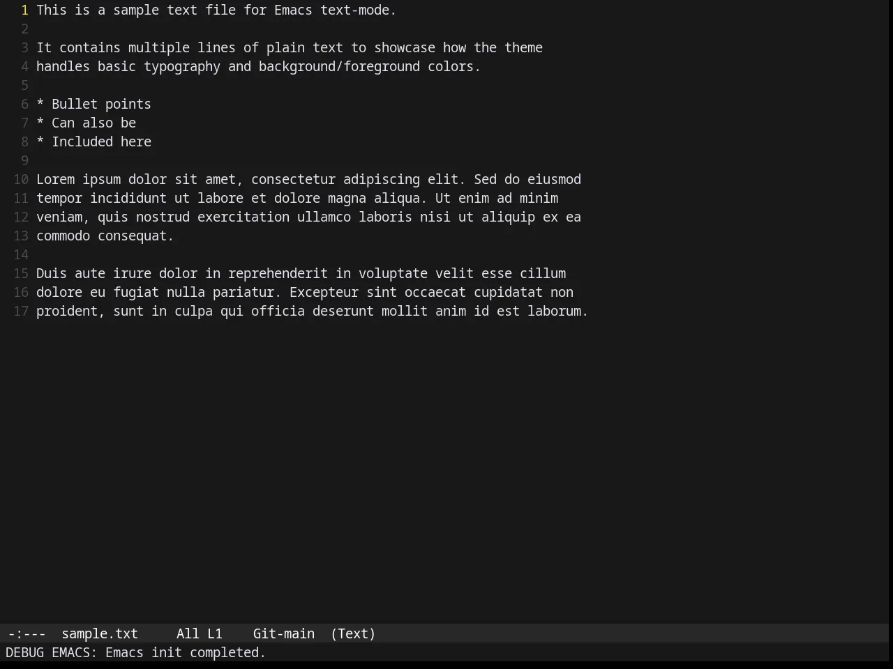 Gruber Darker Theme in text-mode