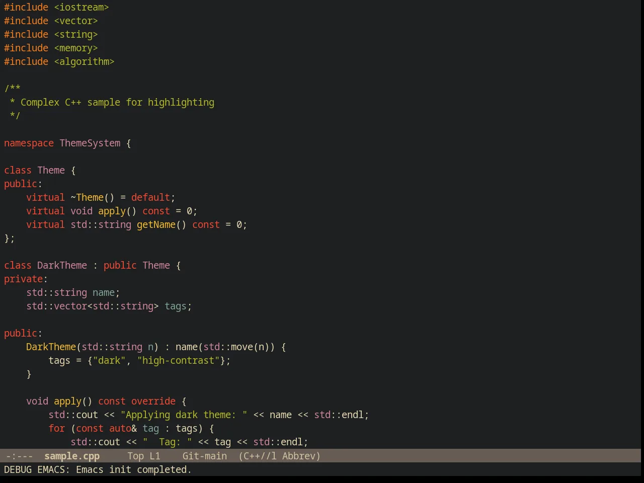 Gruvbox Dark Hard Theme in c++-mode