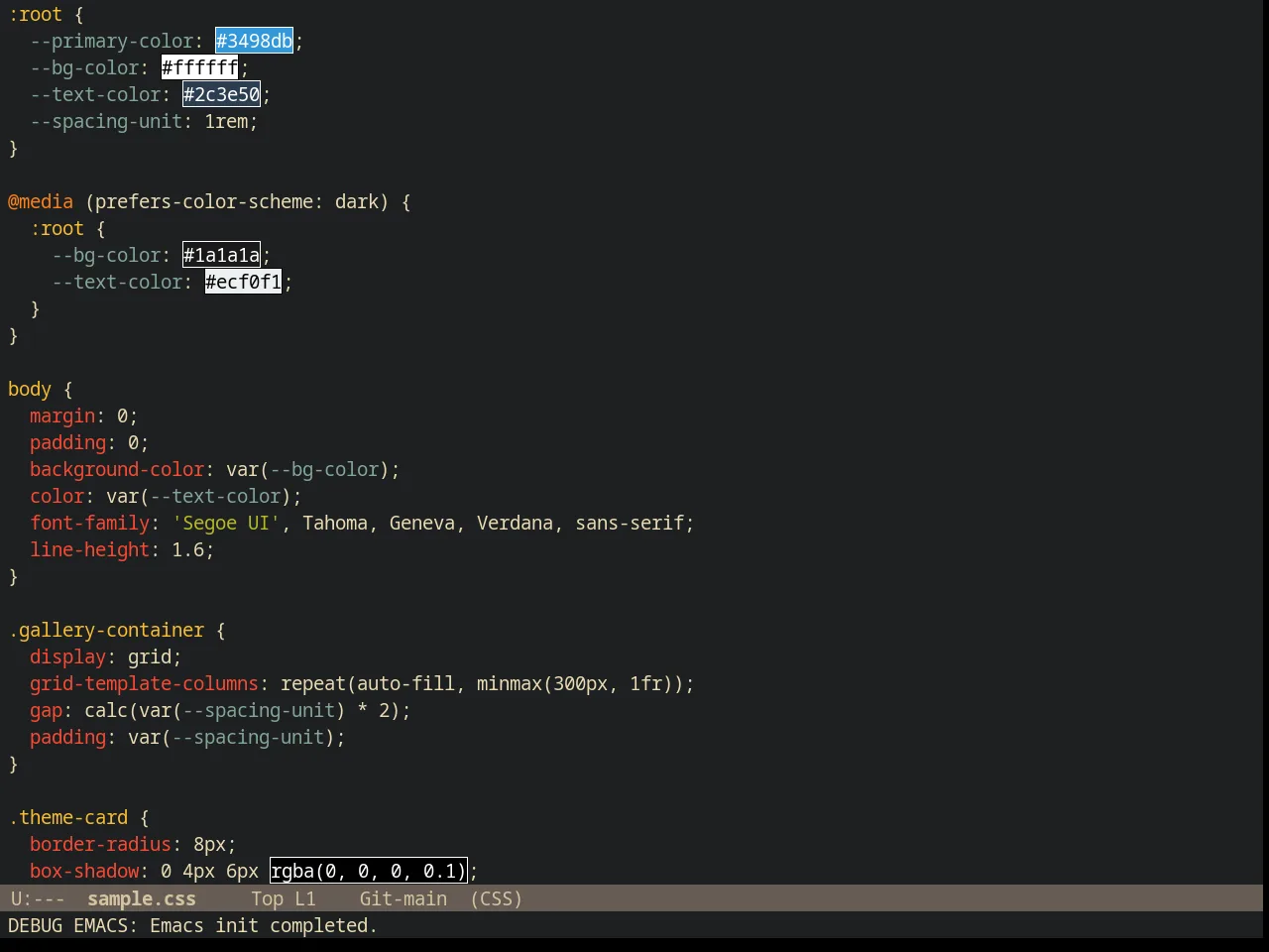 Gruvbox Dark Hard Theme in css-mode