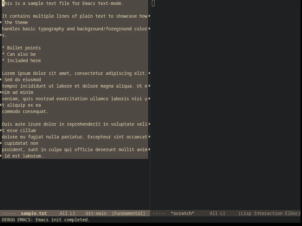 Gruvbox Dark Hard Theme in fundamental-mode