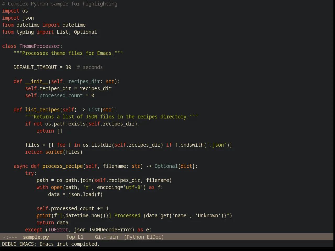 Gruvbox Dark Hard Theme in python-mode