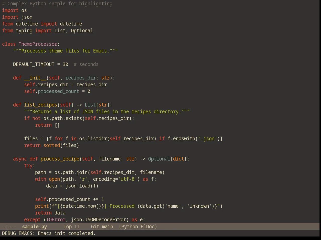 Gruvbox Dark Soft Theme in python-mode