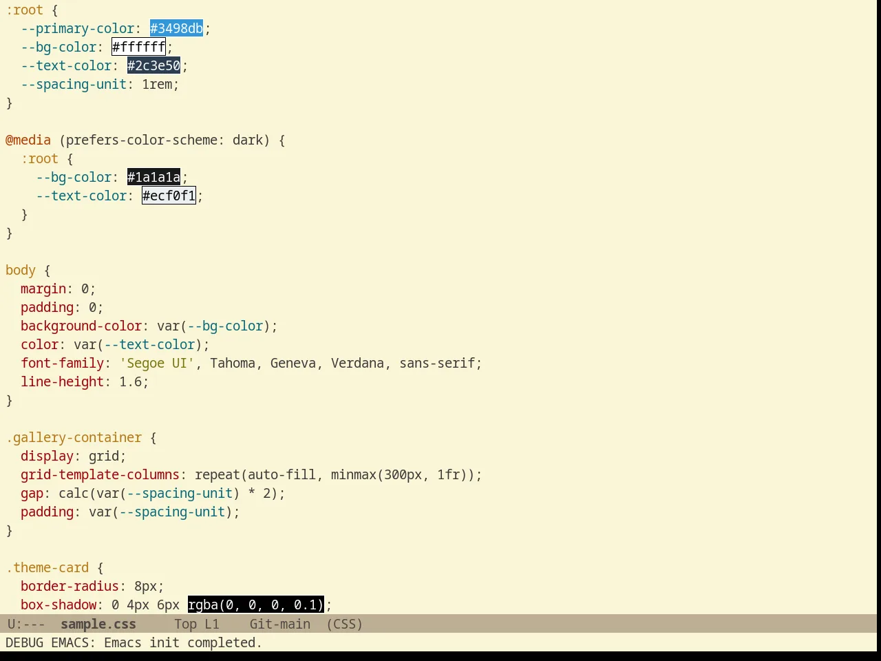 Gruvbox Light Hard Theme in css-mode