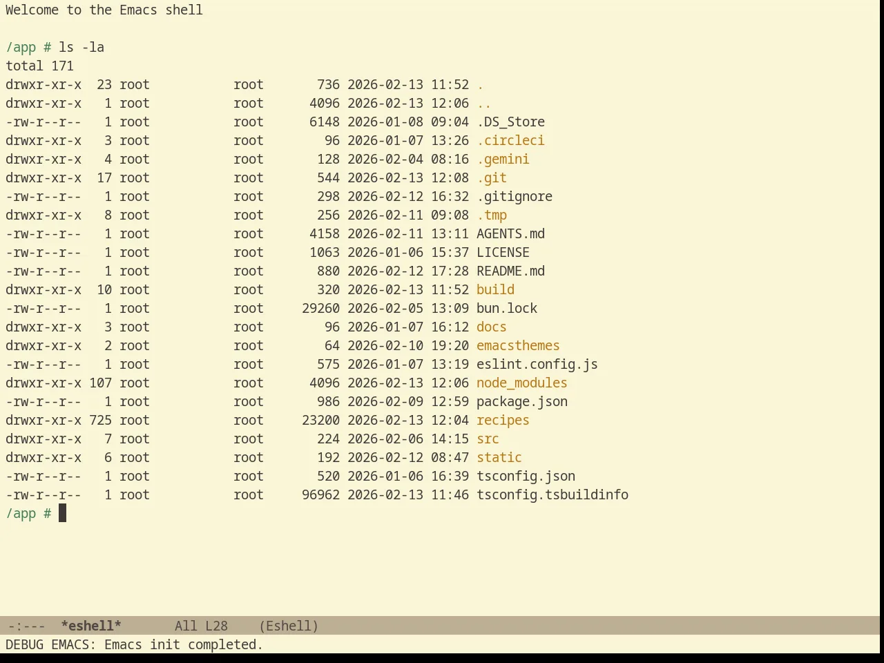 Gruvbox Light Hard Theme in eshell