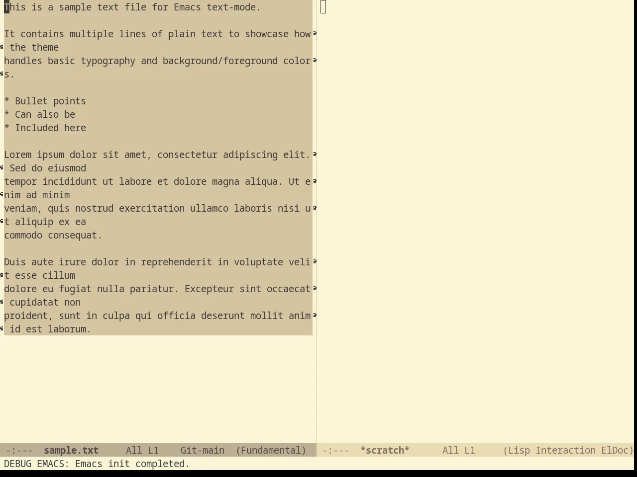 Gruvbox Light Hard Theme in fundamental-mode