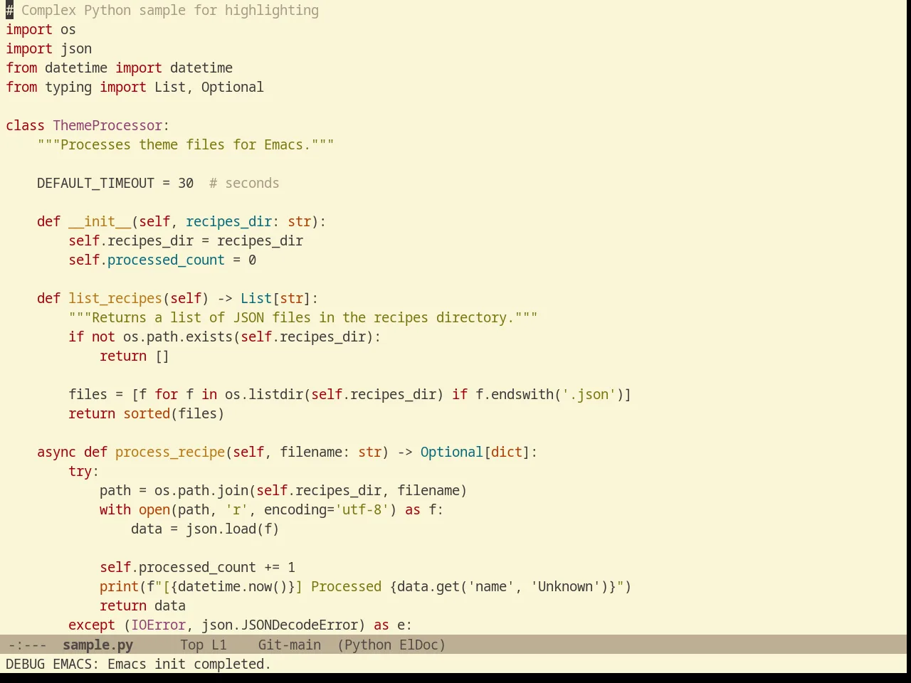 Gruvbox Light Hard Theme in python-mode