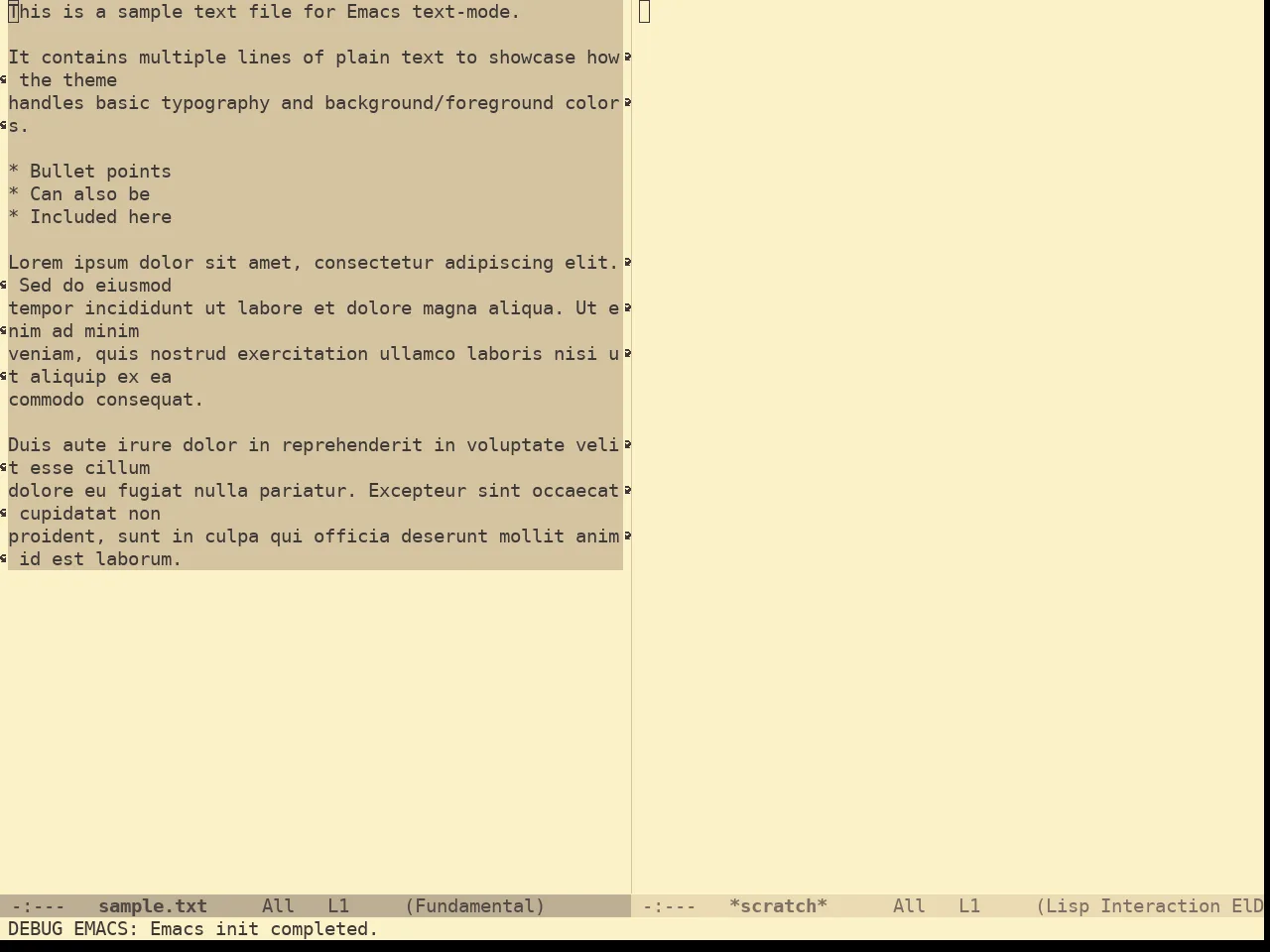 Gruvbox Light Medium Theme in fundamental-mode