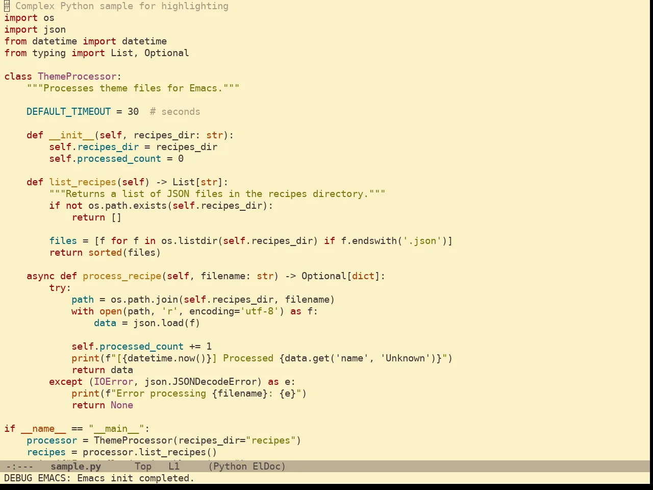 Gruvbox Light Medium Theme in python-mode