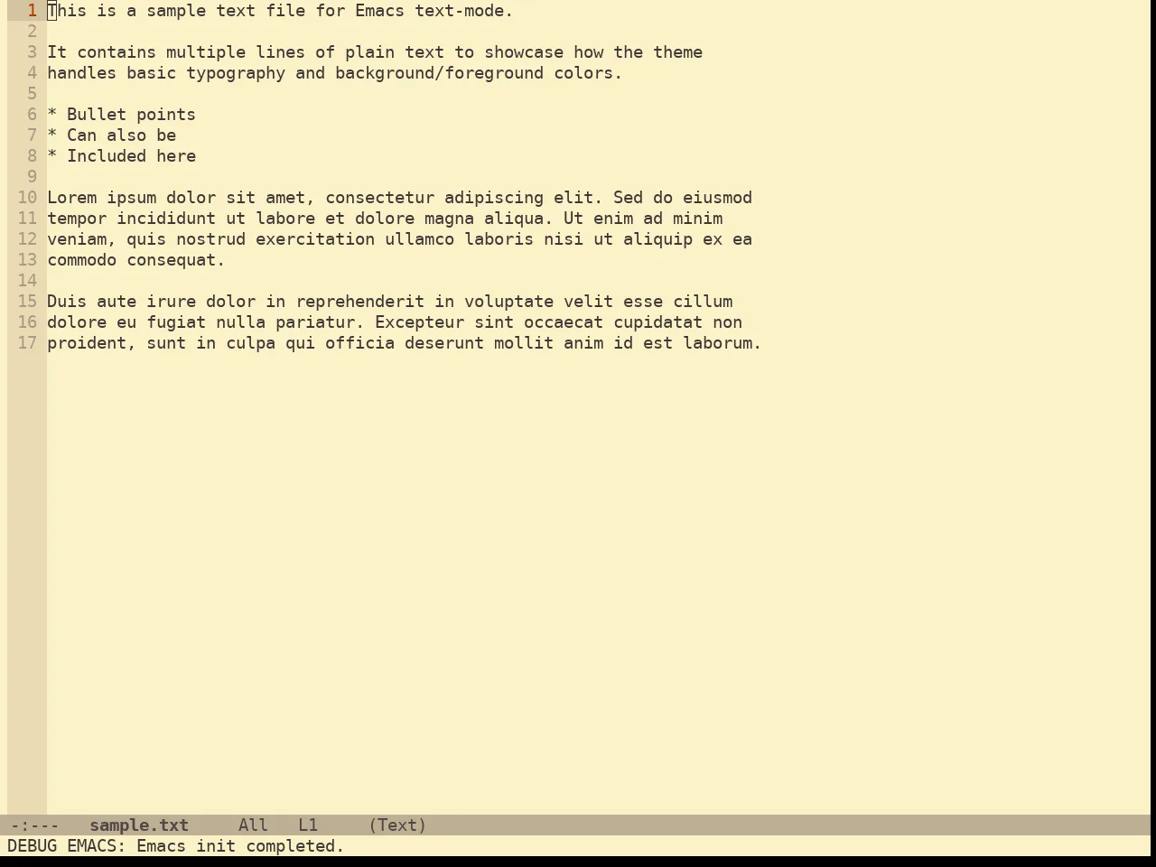 Gruvbox Light Medium Theme in text-mode