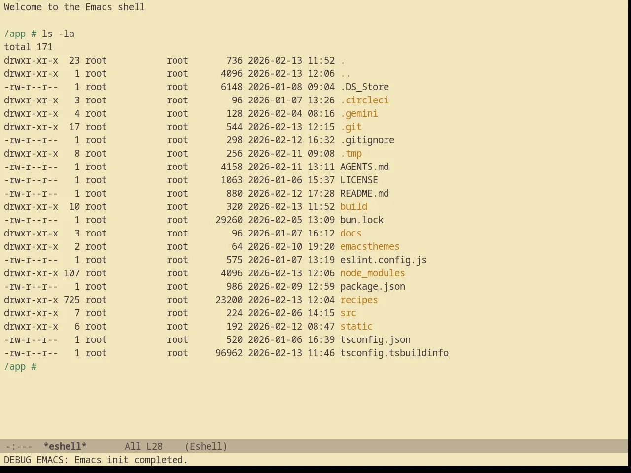Gruvbox Light Soft Theme in eshell