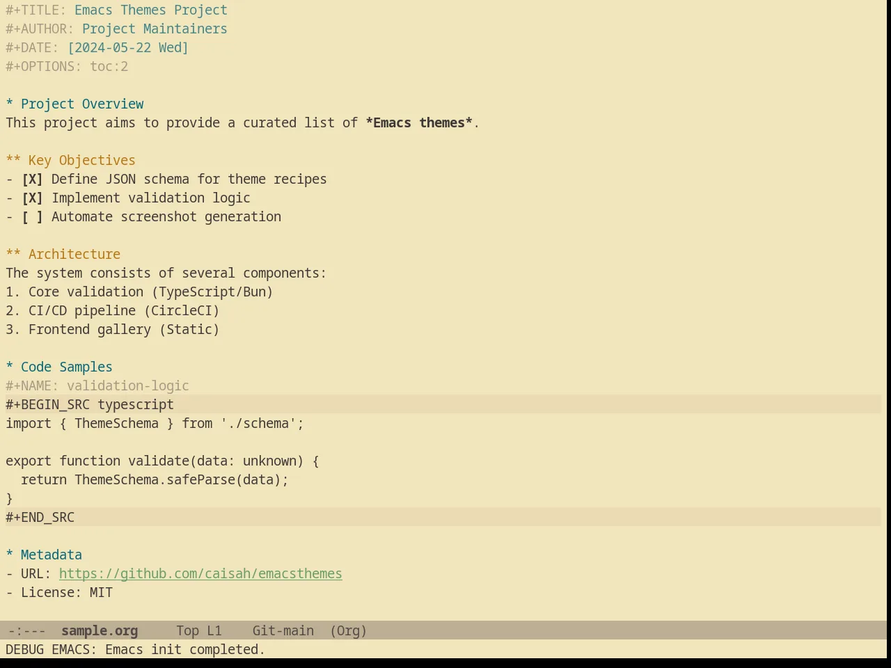 Gruvbox Light Soft Theme in org-mode