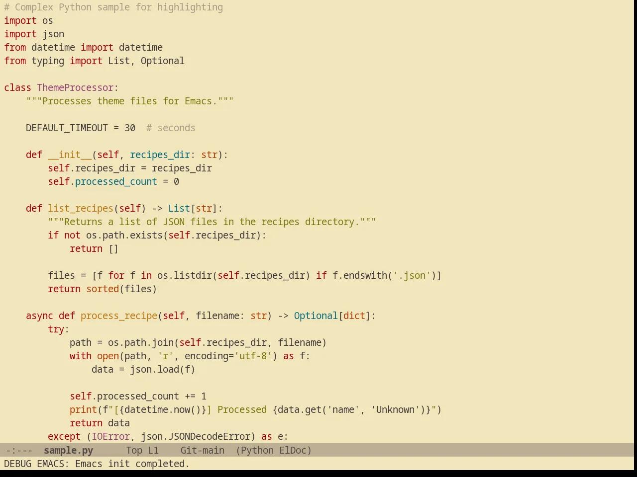 Gruvbox Light Soft Theme in python-mode