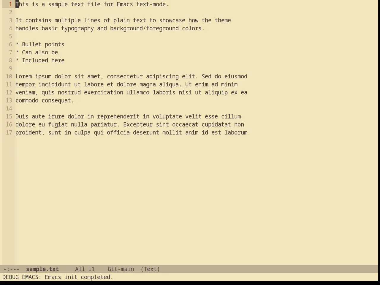 Gruvbox Light Soft Theme in text-mode
