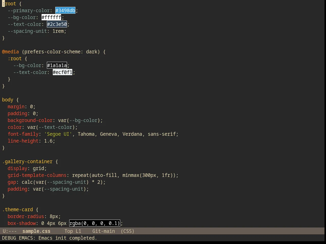 Gruvbox Theme in css-mode