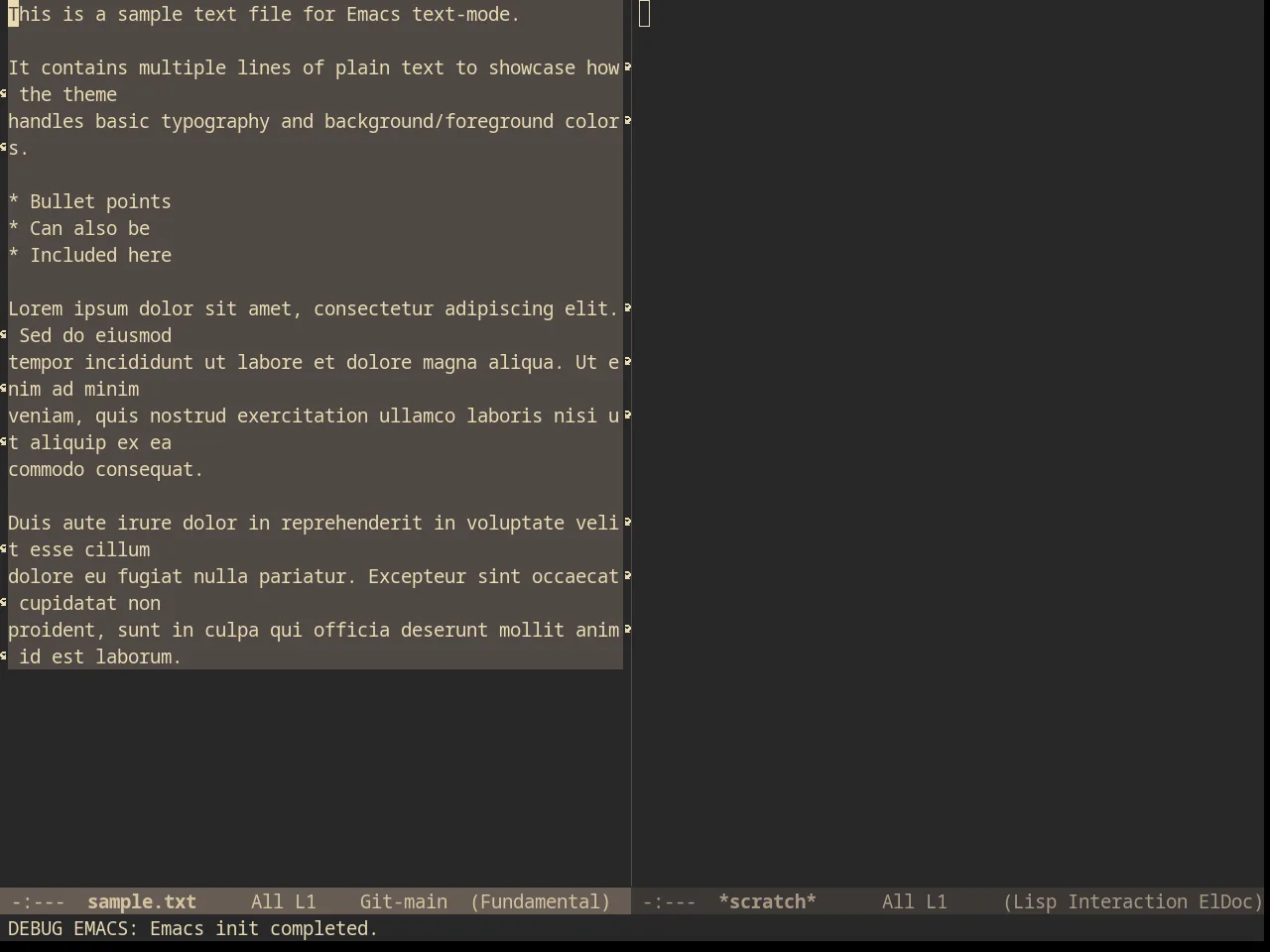 Gruvbox Theme in fundamental-mode