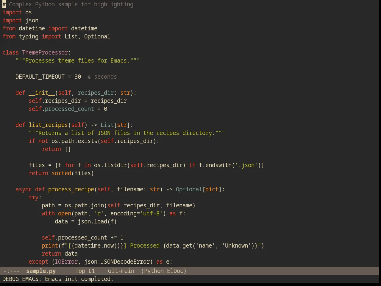 Gruvbox Theme in python-mode
