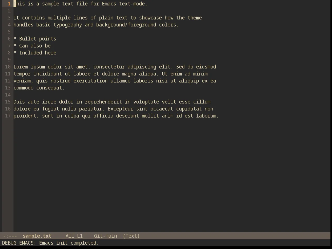 Gruvbox Theme in text-mode