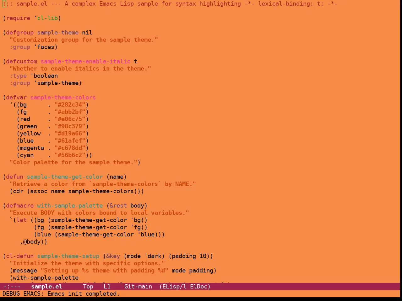 Guava Themes Acer Theme in emacs-lisp-mode