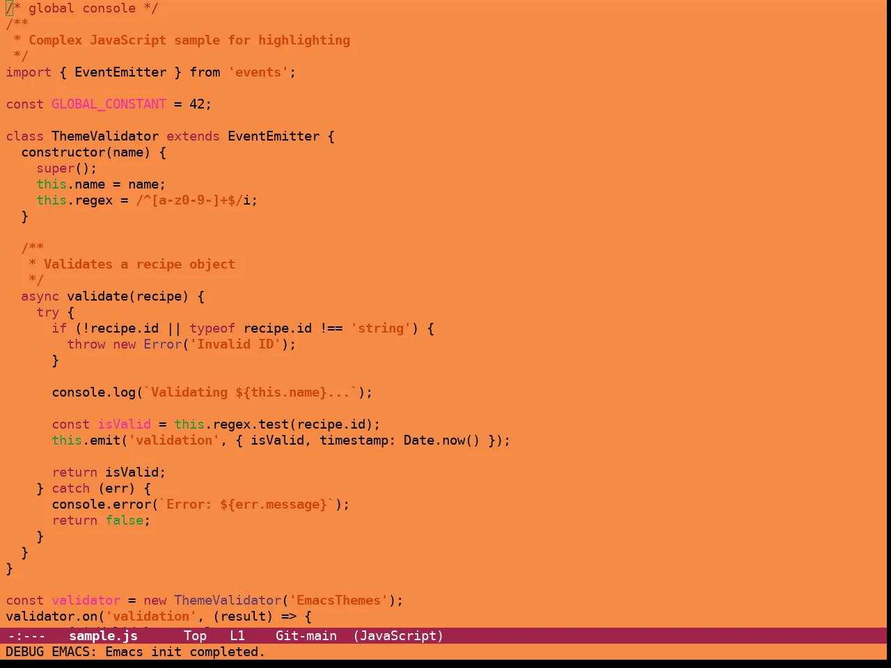 Guava Themes Acer Theme in javascript-mode