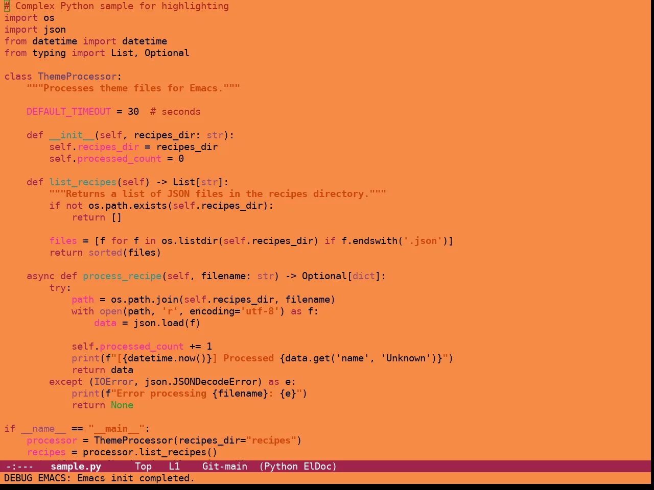 Guava Themes Acer Theme in python-mode