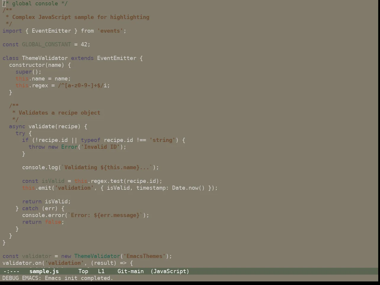 Guava Themes Ceiba Theme in javascript-mode