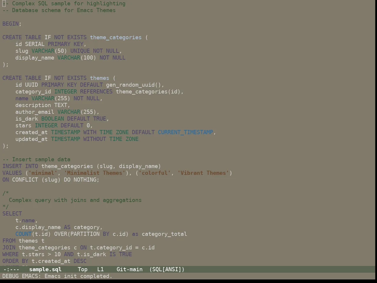 Guava Themes Ceiba Theme in sql-mode