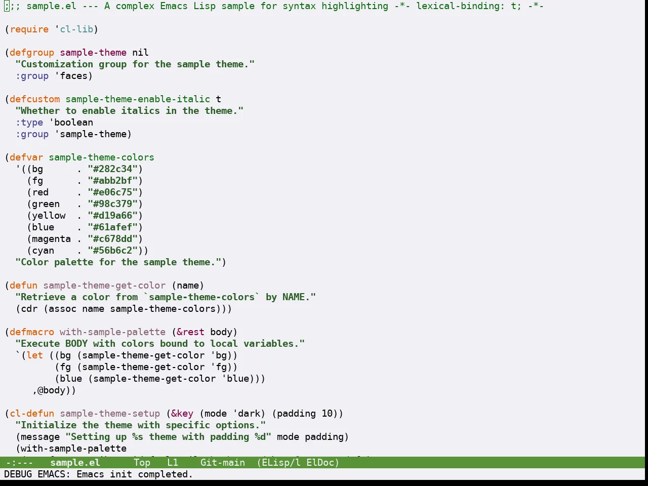 Guava Themes Citrus Theme in emacs-lisp-mode
