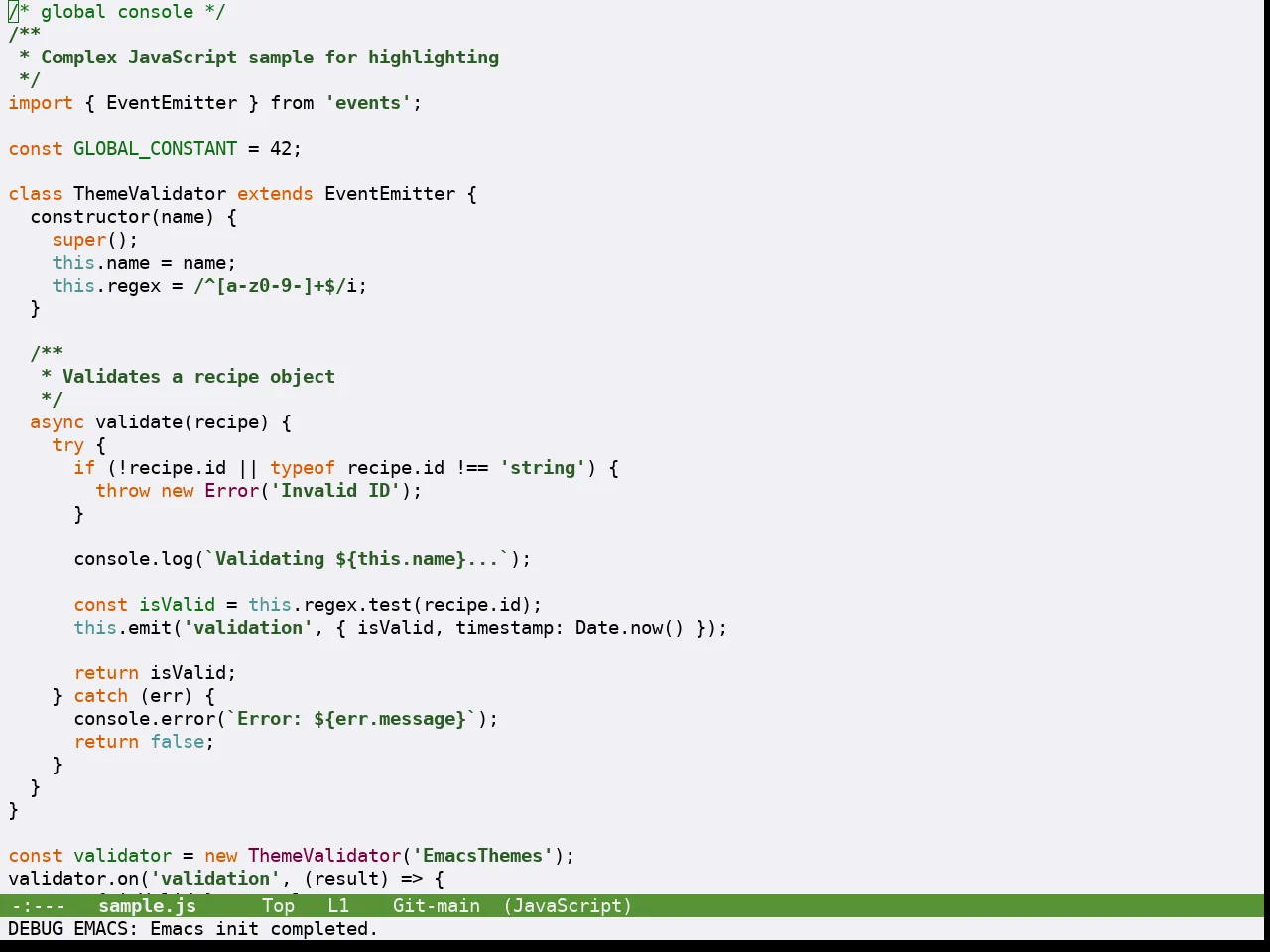 Guava Themes Citrus Theme in javascript-mode