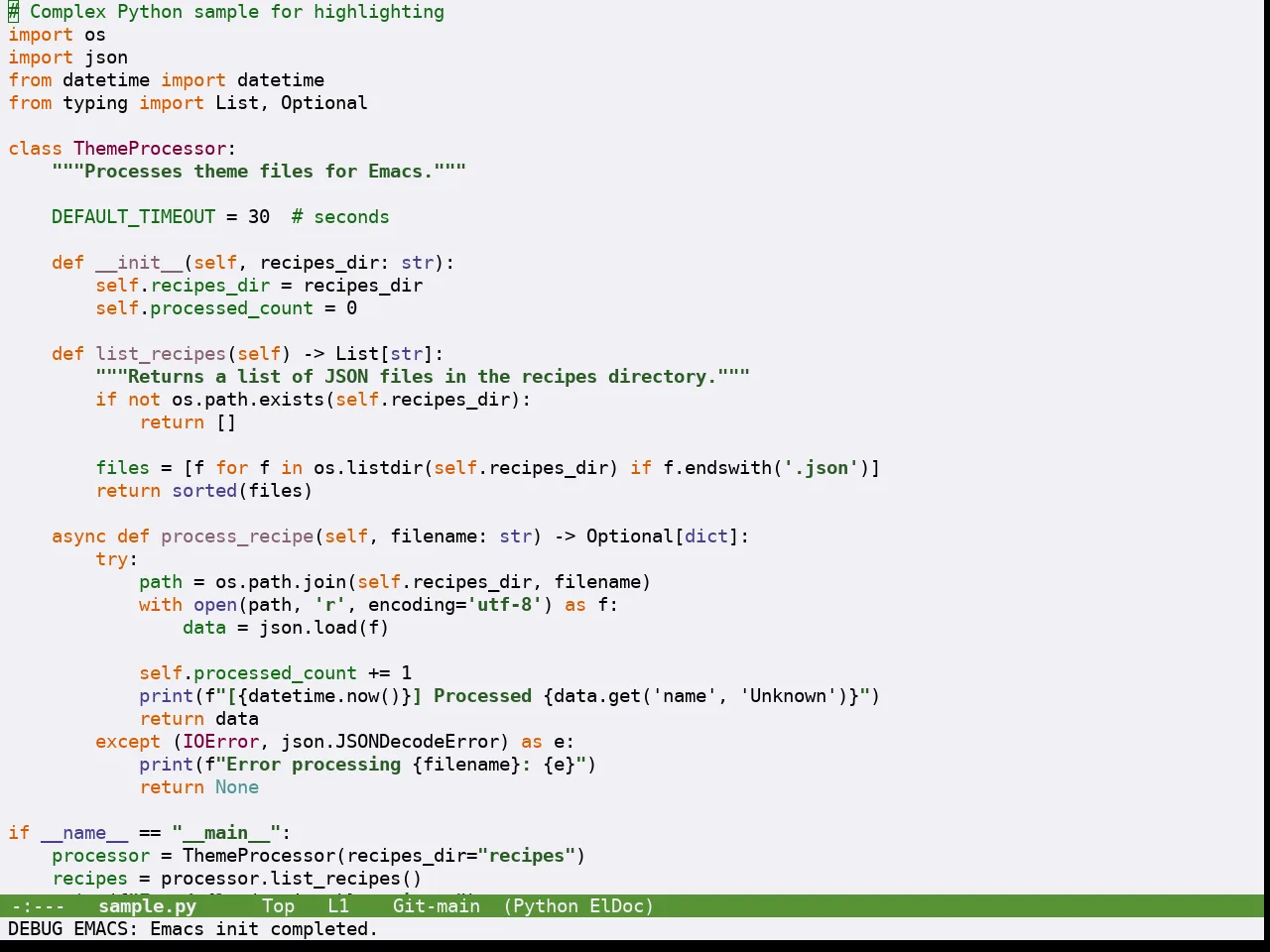 Guava Themes Citrus Theme in python-mode