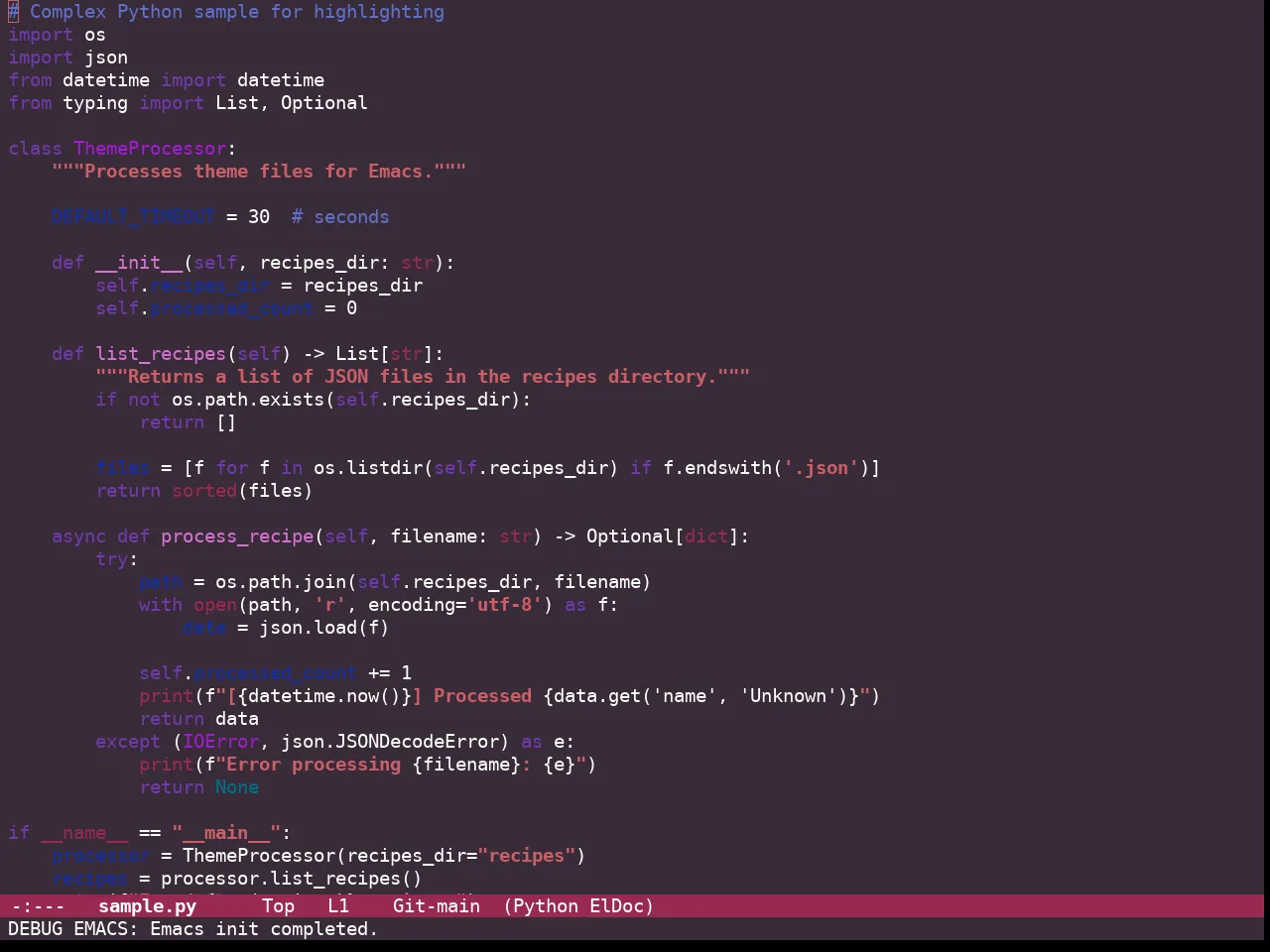 Guava Themes Cordyline Theme in python-mode