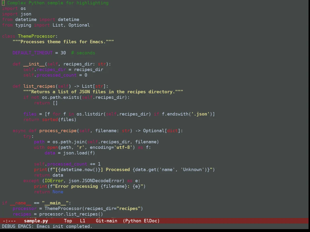 Guava Themes Dracaena Theme in python-mode
