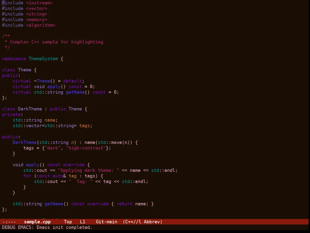 Guava Themes Prunus Theme in c++-mode