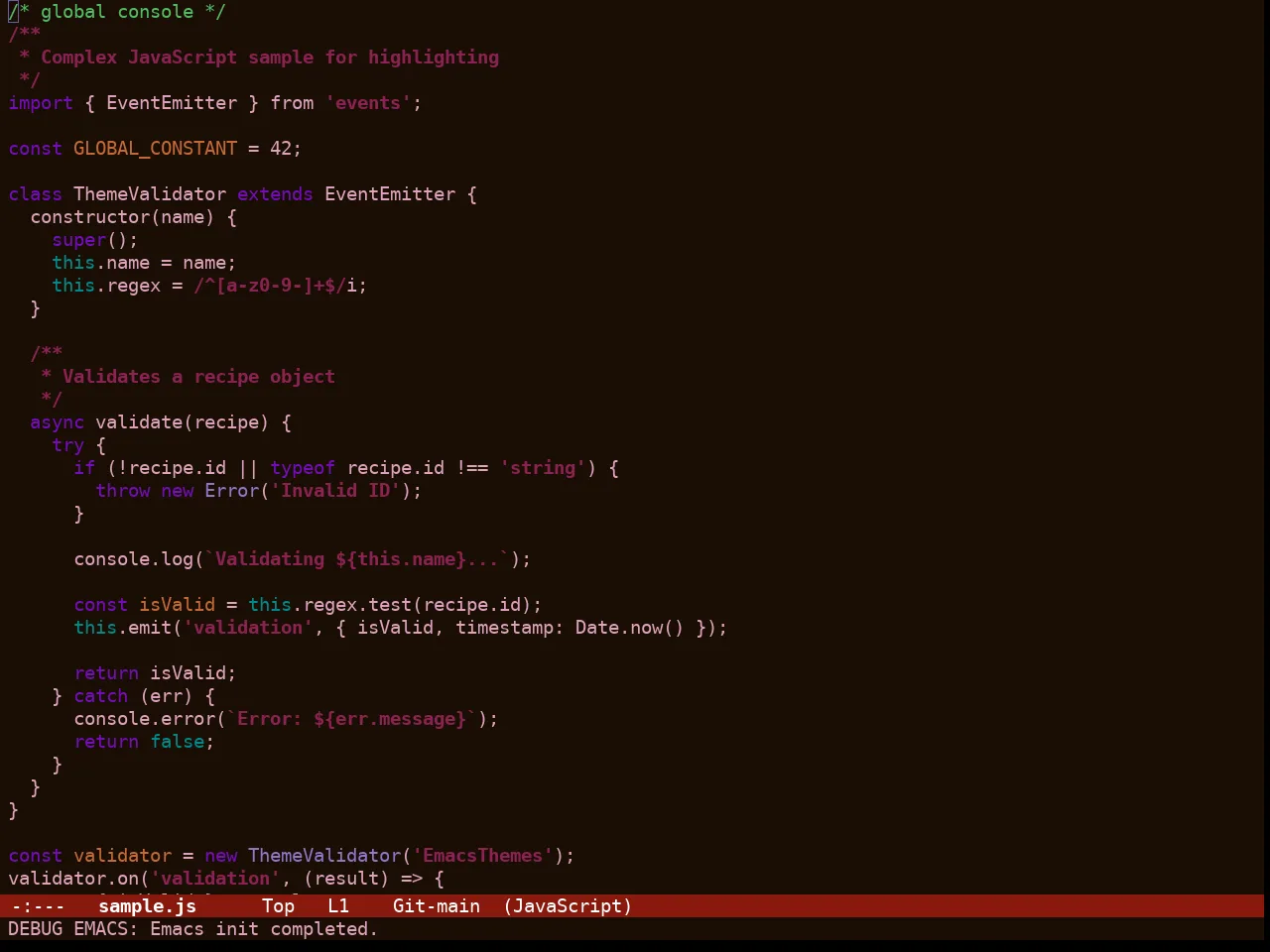 Guava Themes Prunus Theme in javascript-mode