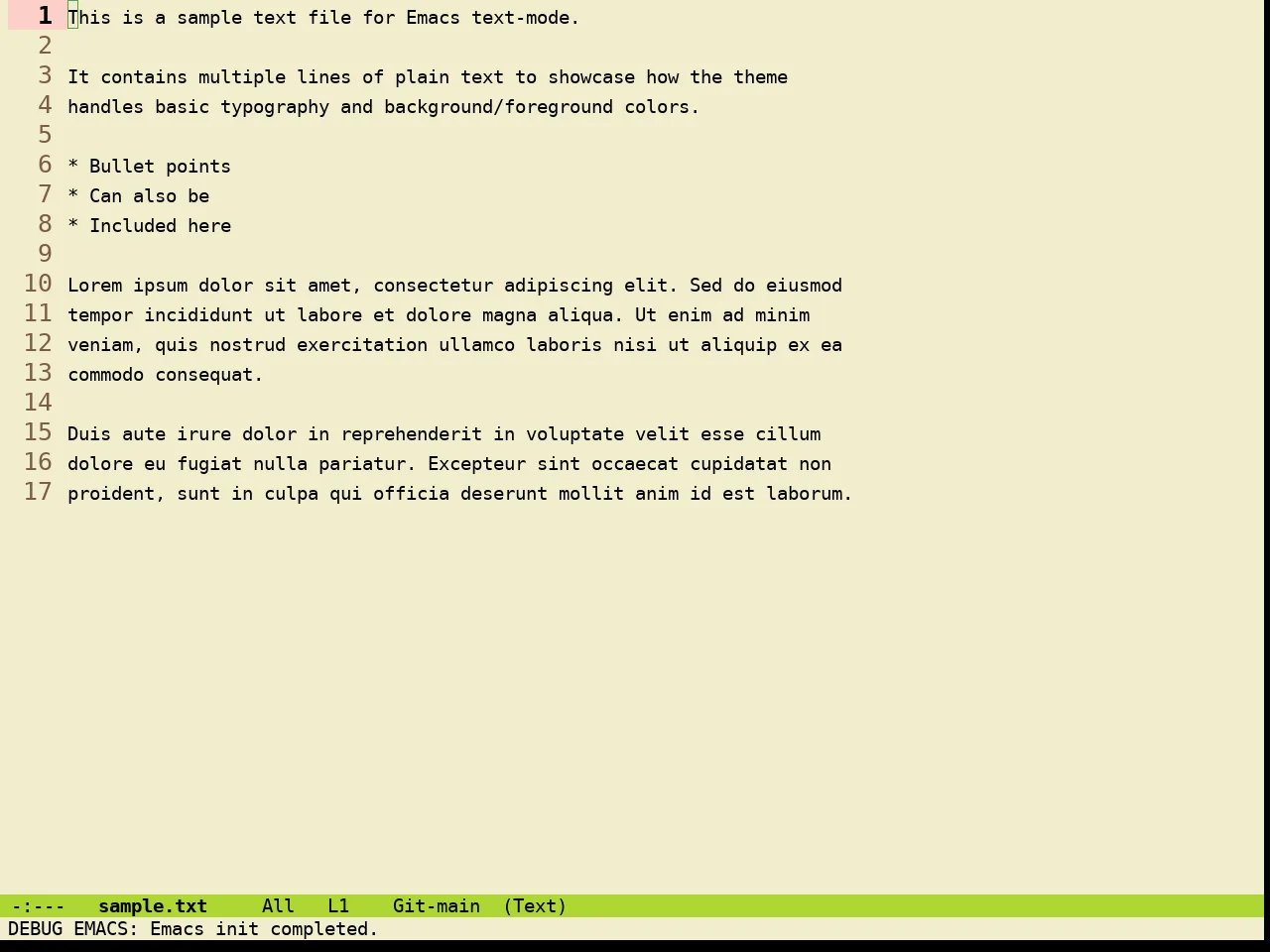 Guava Themes Psidium Theme in text-mode