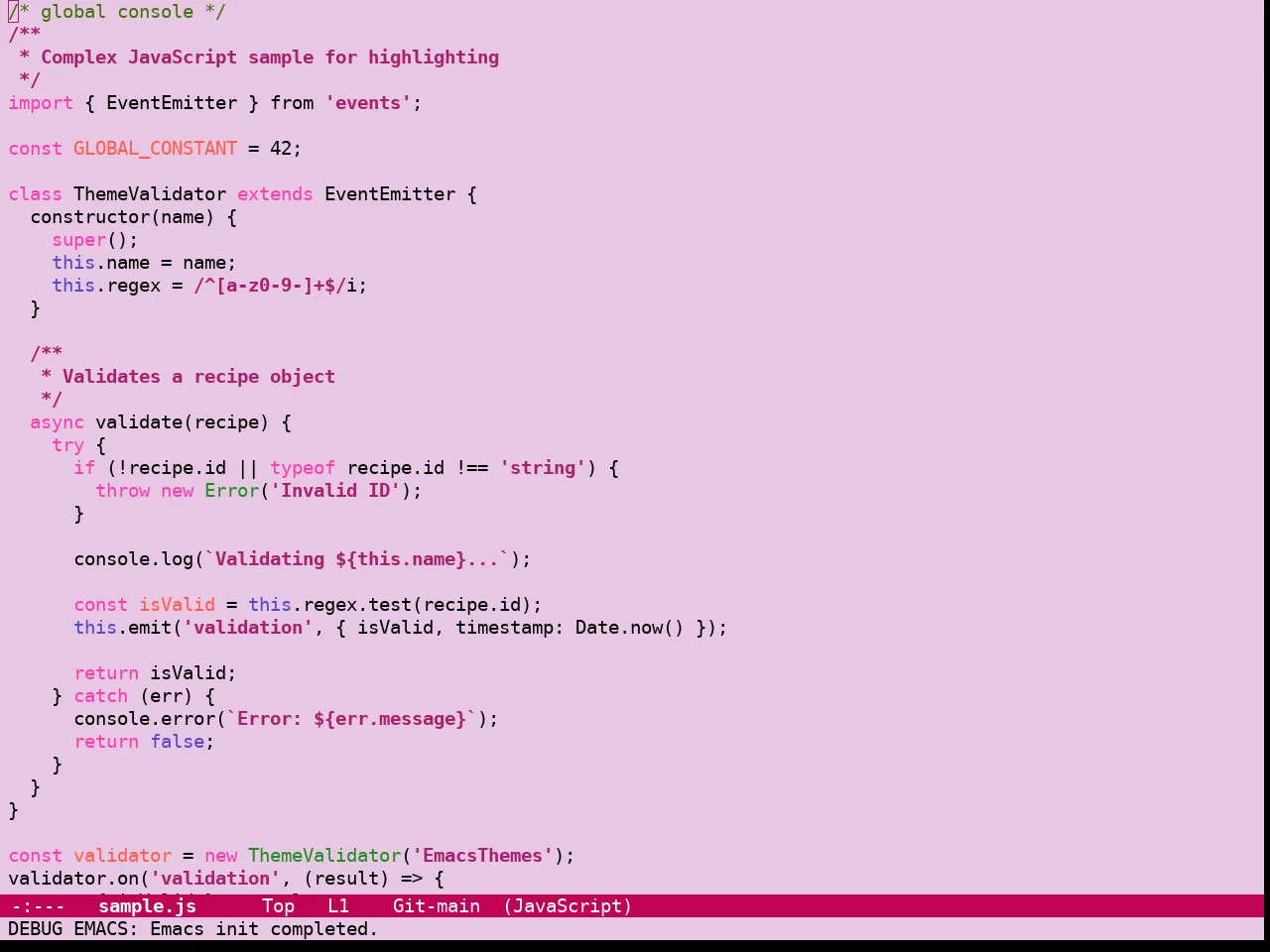 Guava Themes Rhododendron Theme in javascript-mode