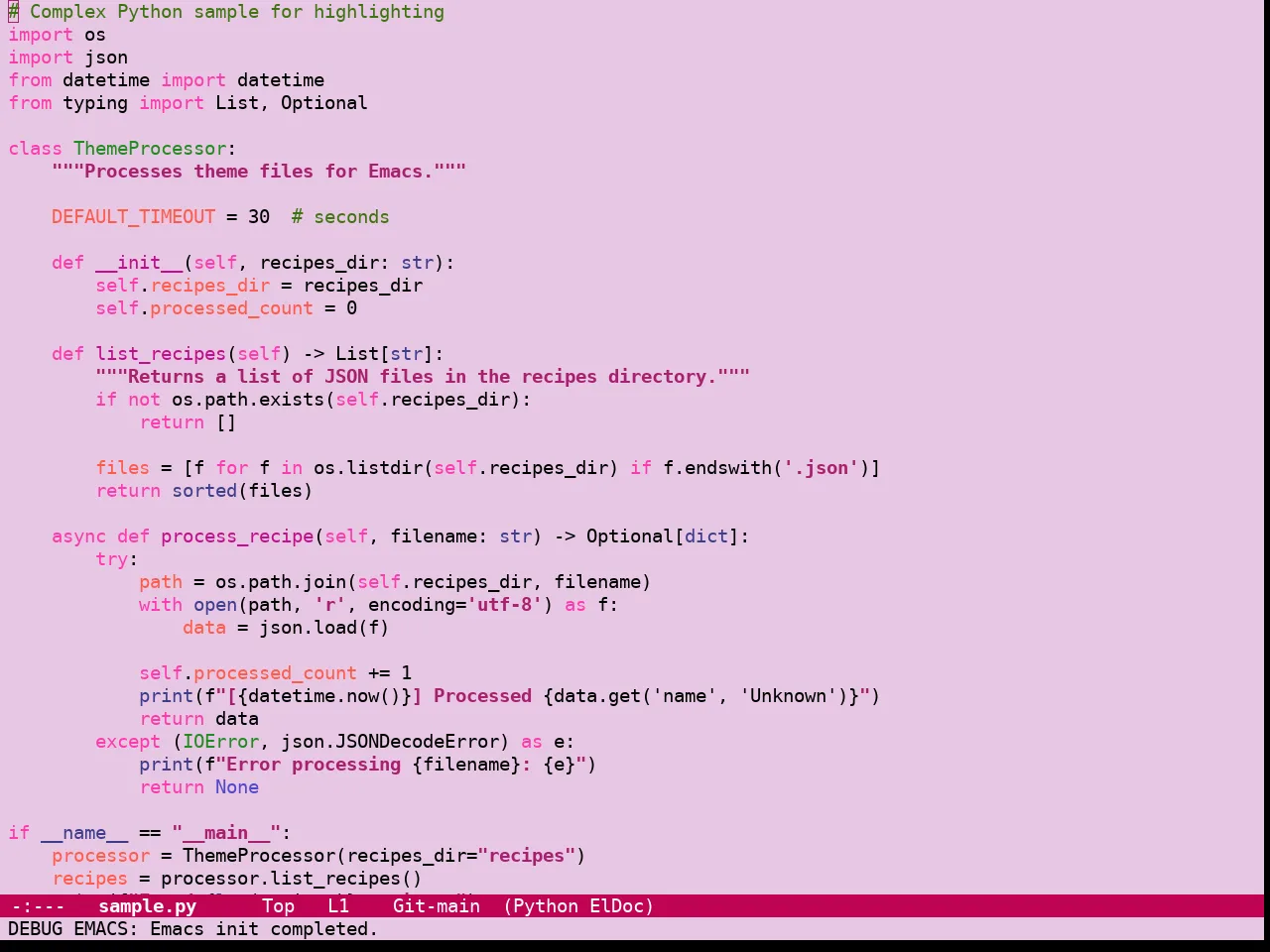 Guava Themes Rhododendron Theme in python-mode