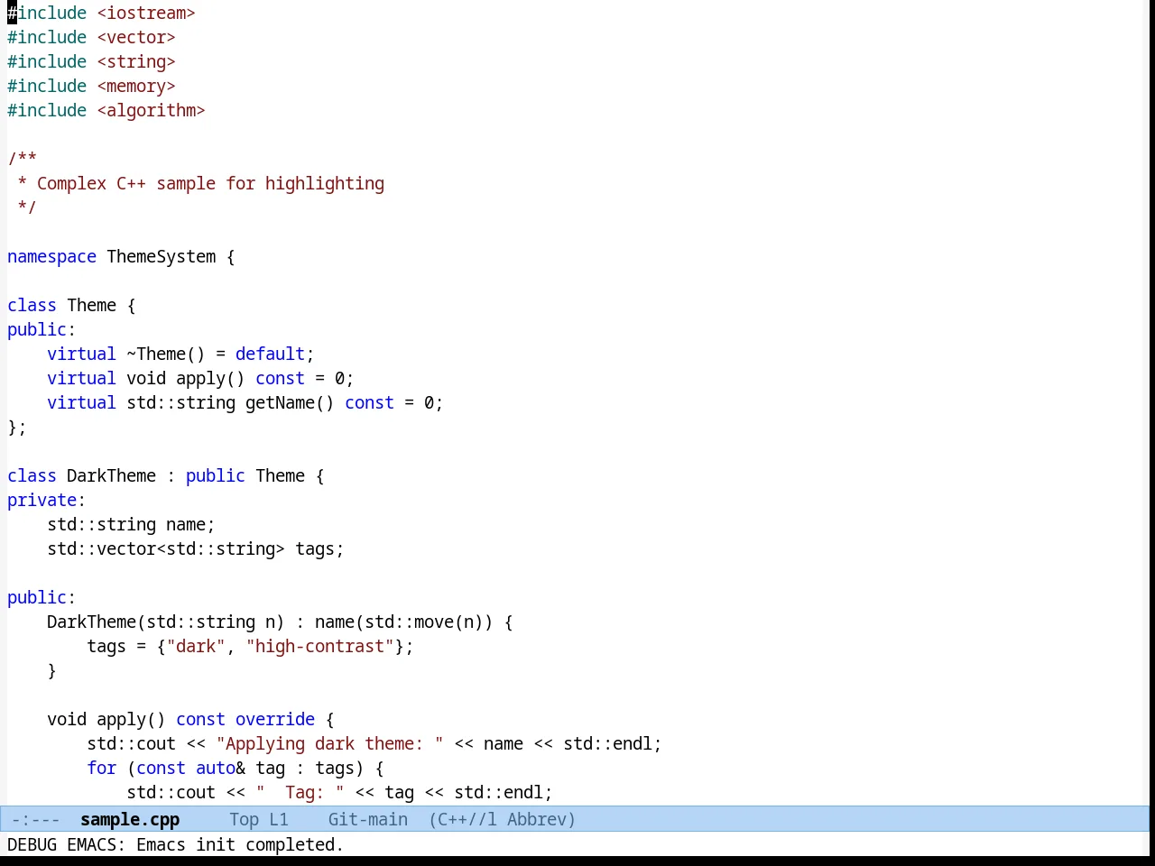 Habamax Theme in c++-mode