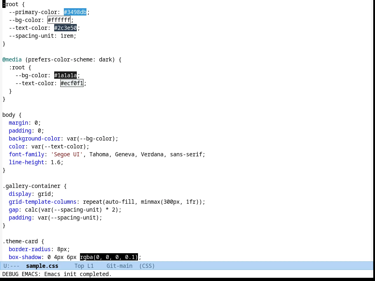 Habamax Theme in css-mode