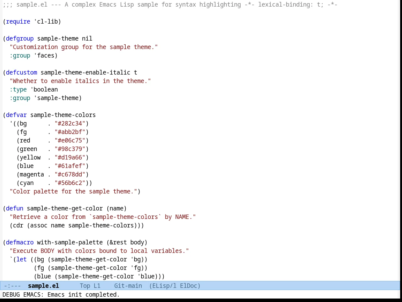Habamax Theme in emacs-lisp-mode