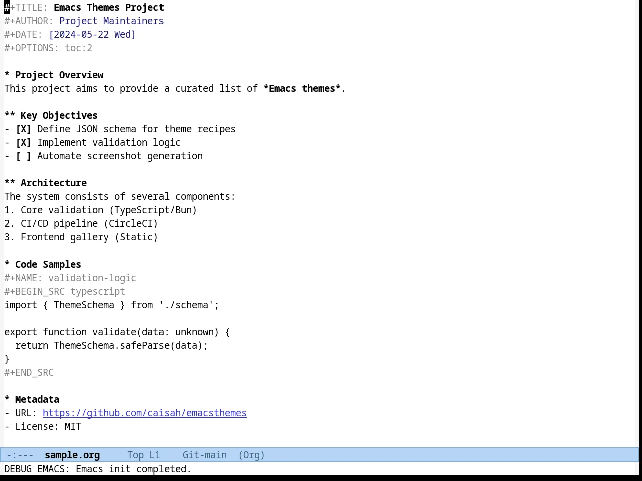 Habamax Theme in org-mode