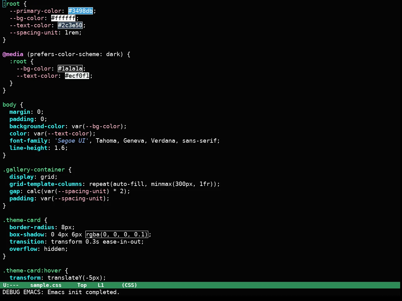 Haki Theme in css-mode