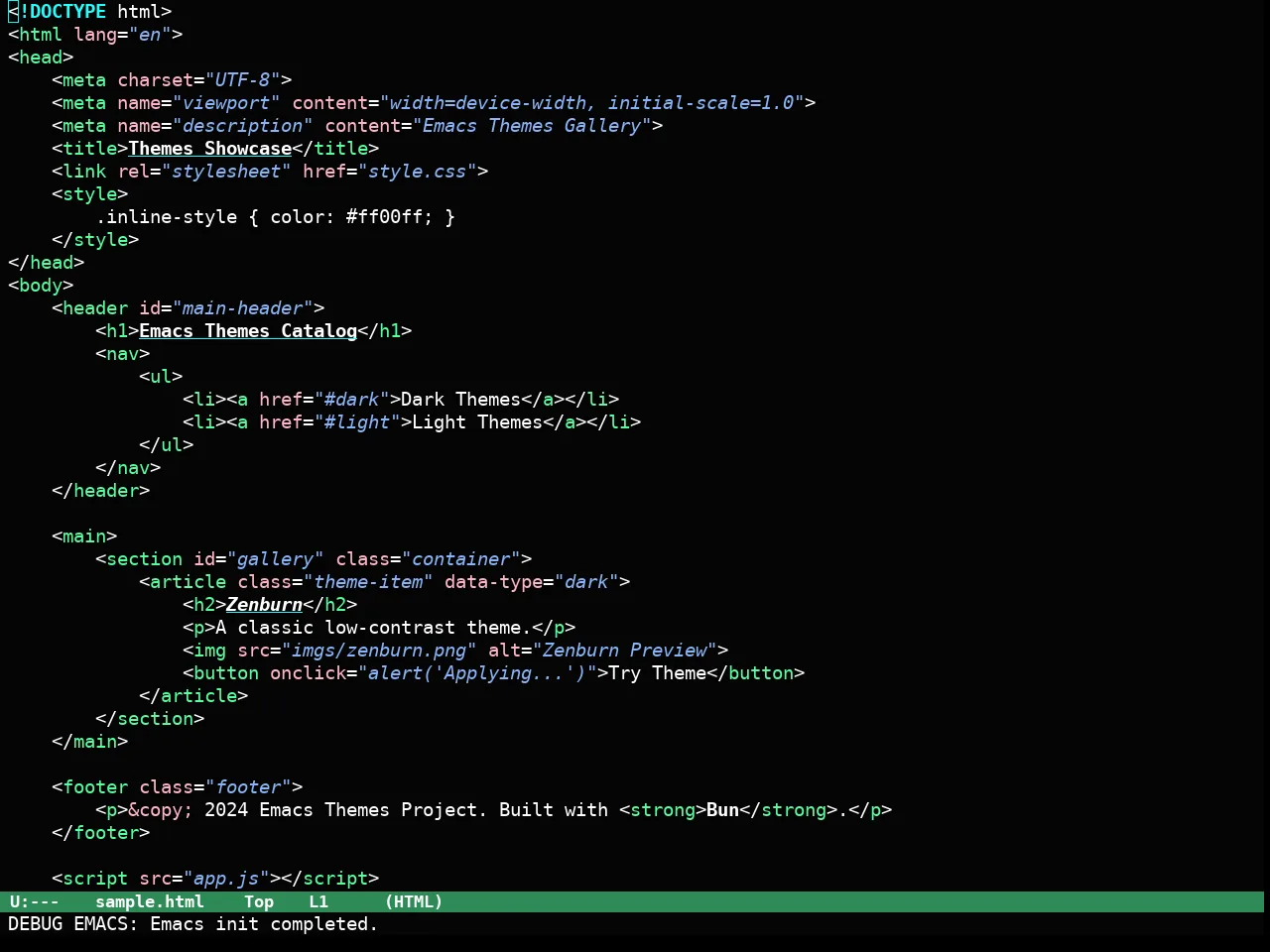 Haki Theme in html-mode