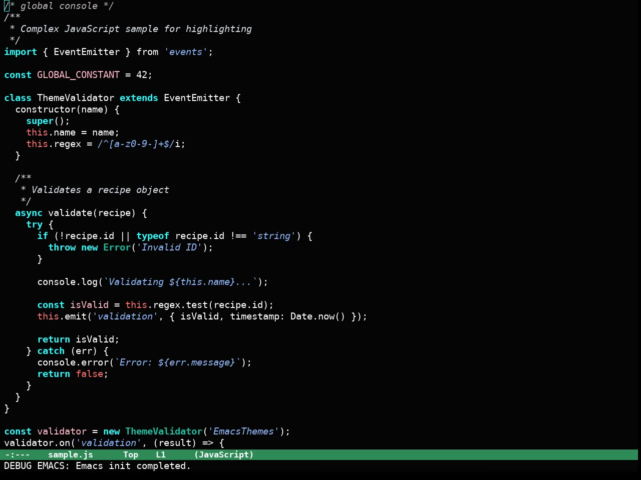 Haki Theme in javascript-mode